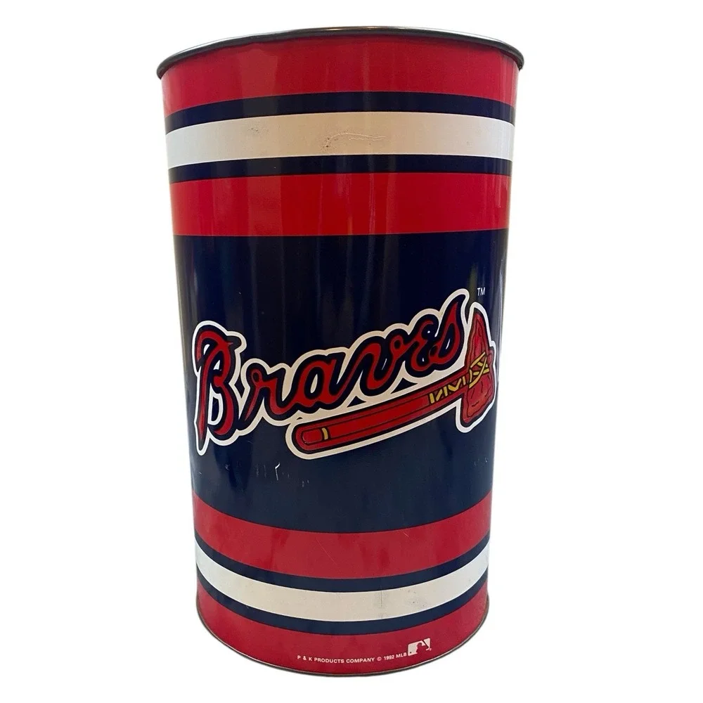 VTG 1992 Atlanta Braves Trashcan 13.5